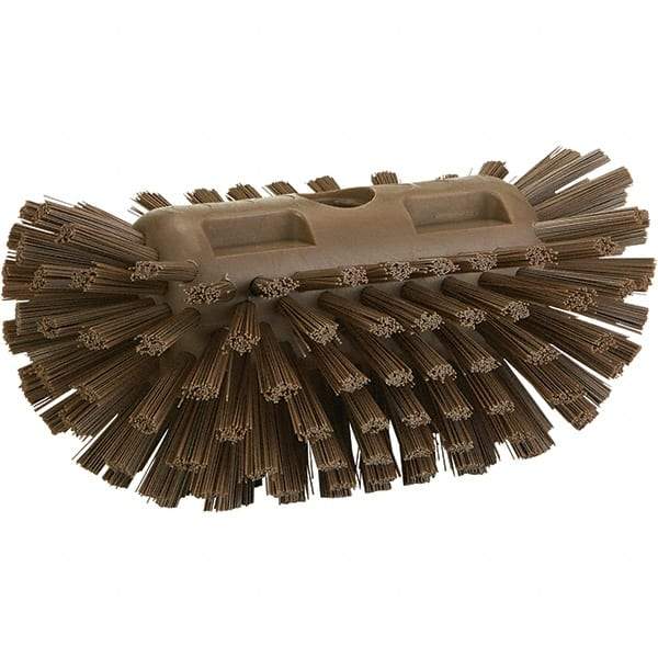 Vikan - 1-1/2" Bristle Length, Polyester Utility Scrub Brush - 8" Long x 5-1/2" Wide Head, 8" OAL, Brown, Polypropylene Block - Americas Industrial Supply