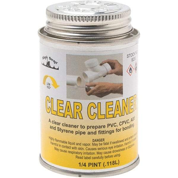 Black Swan - 1/4 Pt All-Purpose Cleaner - Clear, Use with ABS, PVC & CPVC up to 6" Diam - Americas Industrial Supply