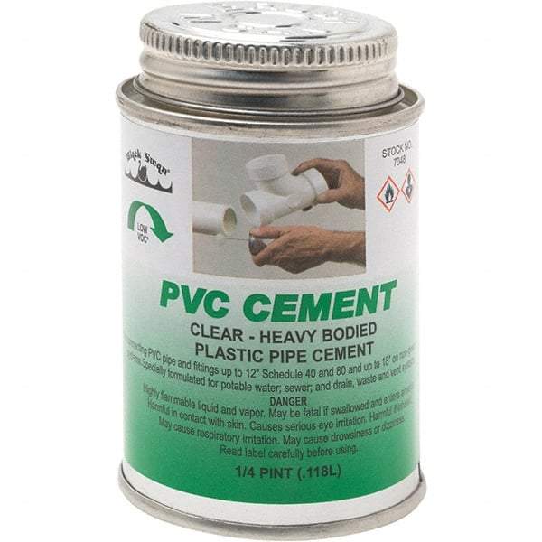 Black Swan - 1/4 Pt Heavy Duty Cement - Clear, Use with PVC - Americas Industrial Supply