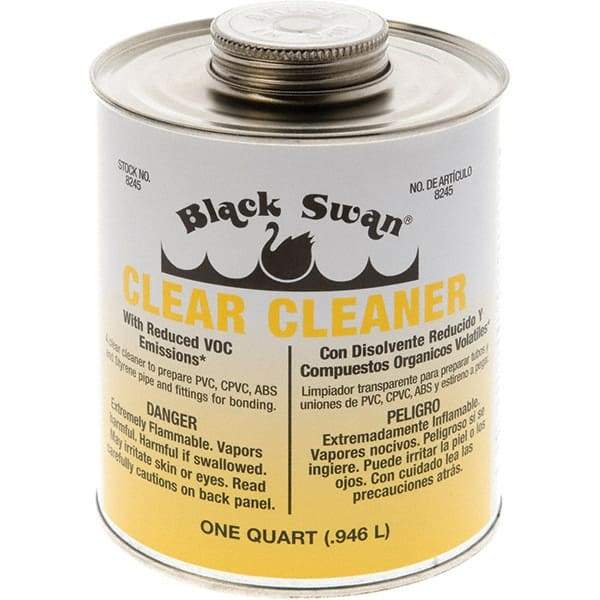 Black Swan - 1 Qt All-Purpose Cleaner - Clear, Use with ABS, PVC & CPVC up to 6" Diam - Americas Industrial Supply