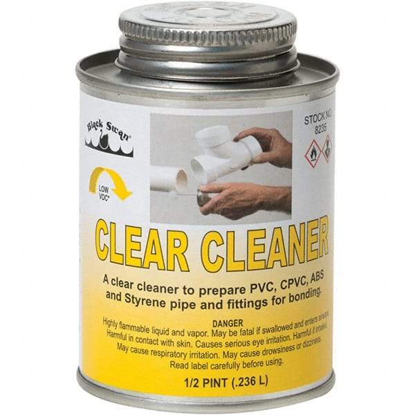 Black Swan - 1/2 Pt All-Purpose Cleaner - Clear, Use with ABS, PVC & CPVC up to 6" Diam - Americas Industrial Supply