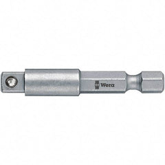 Wera - Socket Adapters & Universal Joints Type: Square-Drive to Hex Bit Adapter Male Size: 1/4 - Americas Industrial Supply