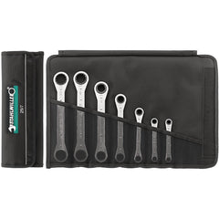 Wrench Sets; Set Type: Double Box End Ratcheting Wrench; System Of Measurement: Inch; Container Type: Wallet; Roll; Wrench Size: 1/4″ to 15/16″; Material: Steel; Finish: Chrome-Plated; Overall Length: 12.2835 in; Non-sparking: No; Corrosion-resistant: No;