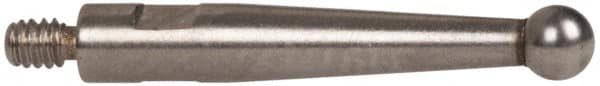 TESA Brown & Sharpe - 2mm Ball Diam, Steel, Ball Test Indicator Contact Point - 1/2" Contact Point Length, Use with Brown & Sharpe BesTest 599 Series - Americas Industrial Supply