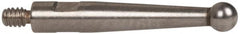 TESA Brown & Sharpe - 2mm Ball Diam, Steel, Ball Test Indicator Contact Point - 1/2" Contact Point Length, Use with Brown & Sharpe BesTest 599 Series - Americas Industrial Supply