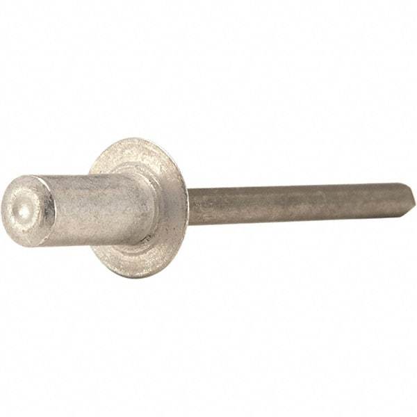 STANLEY Engineered Fastening - Size 5 Dome Head Aluminum Closed End Blind Rivet - Steel Mandrel, 0.126" to 0.187" Grip, 5/32" Head Diam, 0.16" to 0.164" Hole Diam, - Americas Industrial Supply