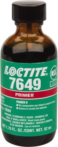 Loctite - 1.75 Fluid Ounce Bottle, Green, Liquid Primer - Series 7649, Hand Tool Removal - Americas Industrial Supply