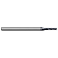 ‎0.02″ Dia. × 1/8″ Shank × 0.03″ DOC × 1-1/2″ OAL, Carbide AlTiN, 3 Flute, Ballnose End Mill