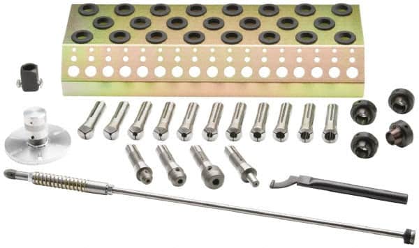 Mach-1 - 1/8, 3/16, 1/4, 5/16, 3/8, 7/16, 1/2, 9/16, 5/8, 11/16, 3/4 Collets, R8 Quick Change Rotary Tooling Complete Kit - Exact Industrial Supply