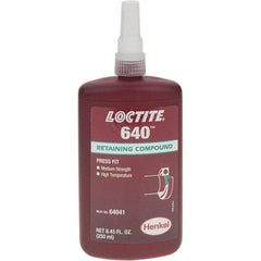 Loctite - 250 mL, Green, Medium Strength Liquid Retaining Compound - Series 640, 24 hr Full Cure Time - Americas Industrial Supply