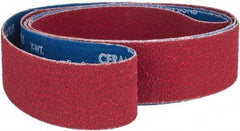 Norton - 2" Wide x 132" OAL, 36 Grit, Ceramic Abrasive Belt - Ceramic, Very Coarse, Coated, Y Weighted Cloth Backing, Series R981 - Americas Industrial Supply
