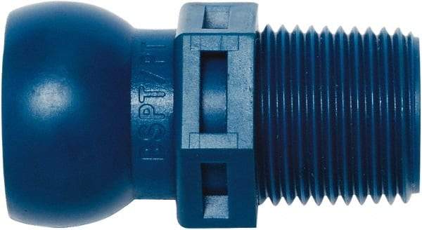 Loc-Line - 1/2" Hose ID, Male to Female Coolant Hose Connector - 3/8" BSPT, For Loc-Line Modular Hose Systems - Americas Industrial Supply