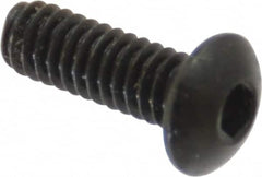 Value Collection - #5-40 UNC Hex Socket Drive, Button Screw - Alloy Steel, Black Oxide Finish, Fully Threaded, 3/8" Length Under Head - Americas Industrial Supply