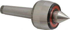 Rohm - MT3 Taper Shank, 2.362" Head Diam 500 Lb Capacity Live Center - 5,000 Max RPM, 1.661" Head Length, 63/64" Point Diam, 1.221" Point Len, 1,100 Lb Max Workpc, 6.319" OAL, Standard Point - Americas Industrial Supply