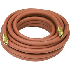 Reelcraft - 3/8" ID x 39/64" OD 70' Long Low Pressure Air & Water - MNPTF x MNPTF Ends, 300 Working psi, 150 to 0°F, 1/2 x 1/4" Fitting, Red - Americas Industrial Supply