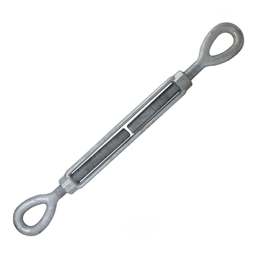 Turnbuckles; Turnbuckle Type: Eye & Eye; Working Load Limit: 37000 lb; Thread Size: 2-24 in; Turn-up: 24 in; Closed Length: 55.18 in; Material: Steel; Finish: Galvanized