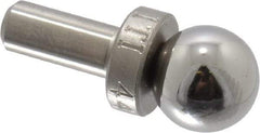 Jergens - 9.53mm Ball Diam, 4.75mm Shank Diam, Stainless Steel Checking Tooling Ball - 3/4" Ball Center to Shank Bottom, 0.3" Ball Center to Shoulder Bottom, with Shoulder, Breakaway - Americas Industrial Supply