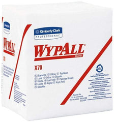 WypAll - X70 1/4 Fold Shop Towel/Industrial Wipes - Poly Pack, 12-1/2" x 12-1/2" Sheet Size, White - Americas Industrial Supply