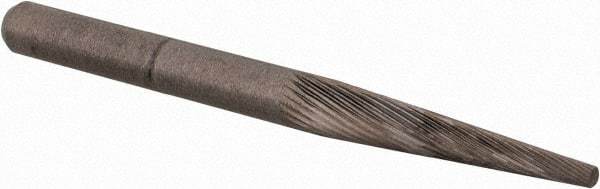 M.A. Ford - 1/8" Cut Diam, 1/8" Shank Diam, Cone Head Double Cut Burr - Carbide, Point End, 5/8" LOC, 1-1/2" OAL - Americas Industrial Supply