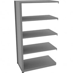 Tennsco - 5 Shelf Add-On Open Steel Shelving - 42" Wide x 76" High x 24" Deep, Medium Gray - Americas Industrial Supply