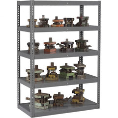 Tennsco - 5 Shelf Heavy-Duty Open Steel Shelving - 96" Wide x 96" High x 24" Deep, Medium Gray - Americas Industrial Supply