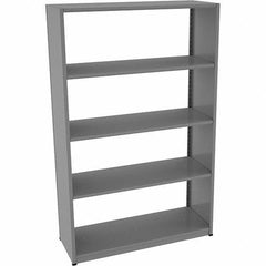 Tennsco - 5 Shelf Starter Open Steel Shelving - 48" Wide x 76" High x 18" Deep, Medium Gray - Americas Industrial Supply