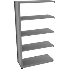 Tennsco - 5 Shelf Add-On Open Steel Shelving - 42" Wide x 76" High x 18" Deep, Medium Gray - Americas Industrial Supply