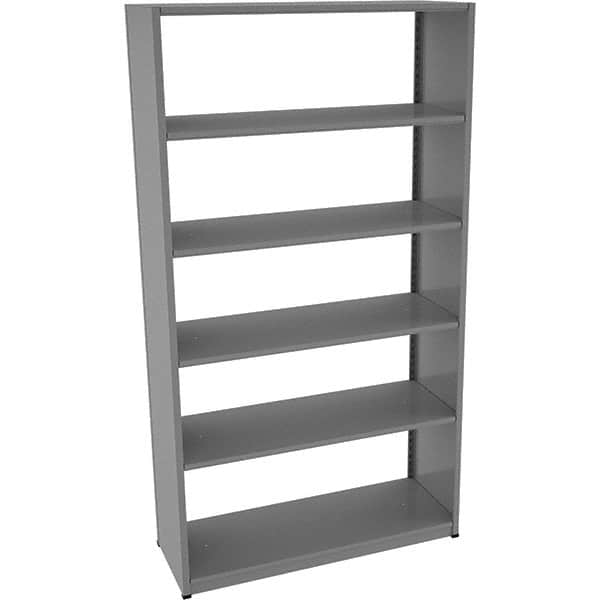 Tennsco - 6 Shelf Starter Open Steel Shelving - 48" Wide x 88" High x 18" Deep, Medium Gray - Americas Industrial Supply