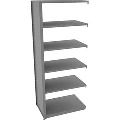 Tennsco - 6 Shelf Add-On Open Steel Shelving - 36" Wide x 88" High x 24" Deep, Medium Gray - Americas Industrial Supply