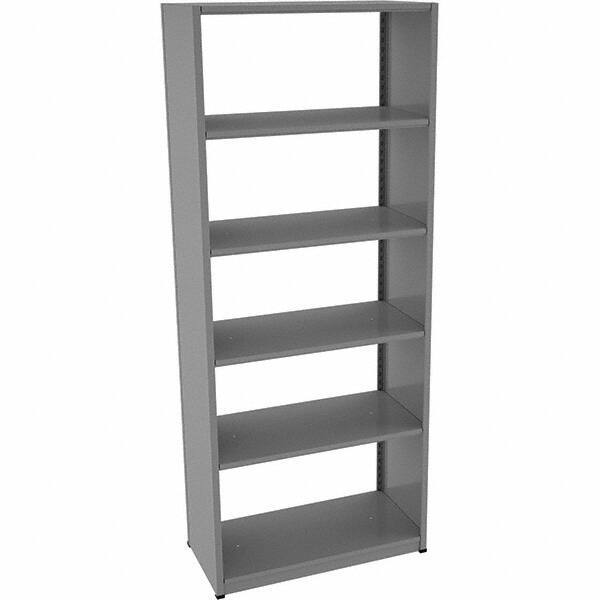 Tennsco - 6 Shelf Starter Open Steel Shelving - 36" Wide x 88" High x 18" Deep, Medium Gray - Americas Industrial Supply
