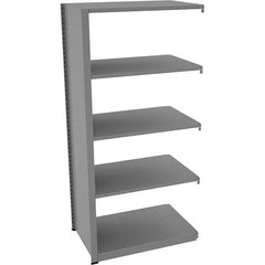 Tennsco - 5 Shelf Add-On Open Steel Shelving - 36" Wide x 76" High x 24" Deep, Medium Gray - Americas Industrial Supply