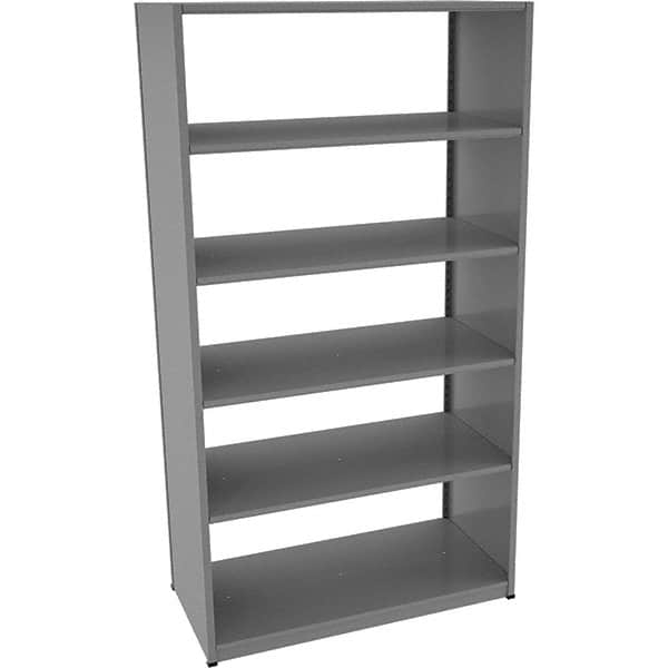 Tennsco - 6 Shelf Starter Open Steel Shelving - 48" Wide x 88" High x 24" Deep, Medium Gray - Americas Industrial Supply