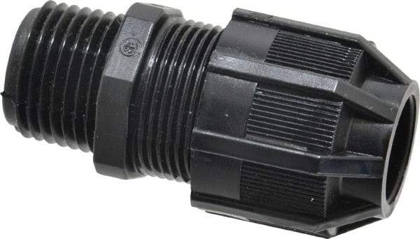 Thomas & Betts - 1/8 to 3/8" Cable Capacity, Liquidtight, Straight Strain Relief Cord Grip - 1/2 NPT Thread, 2-1/8" Long, Nylon - Americas Industrial Supply