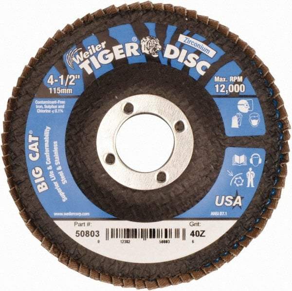 Weiler - Flap Disc - Phenolic Backing, Arbor Attaching System - Americas Industrial Supply
