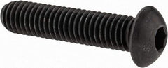 Value Collection - 3/8-16 UNC Hex Socket Drive, Button Screw - Alloy Steel, Black Oxide Finish, Fully Threaded, 1-3/4" Length Under Head - Americas Industrial Supply
