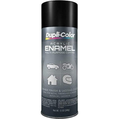 Dupli-Color - Black, Semi Gloss, Acrylic Enamel Spray Paint - 12 to 14 Sq Ft per Can, 12 oz Container - Americas Industrial Supply