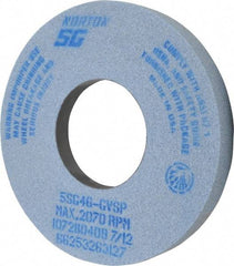 Norton - 12" Diam x 5" Hole x 1-1/2" Thick, G Hardness, 46 Grit Surface Grinding Wheel - Ceramic, Type 5, Coarse Grade, 2,070 Max RPM, Vitrified Bond, One-Side Recess - Americas Industrial Supply