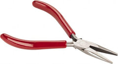 Proto - 5" OAL, 1-3/16" Jaw Length x 7/16" Jaw Width, Long Nose Needle Nose Pliers - Serrated Jaw, Plastisol Handles - Americas Industrial Supply
