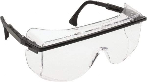 Uvex - Clear Lenses, Safety Glasses - Black Frame - Americas Industrial Supply