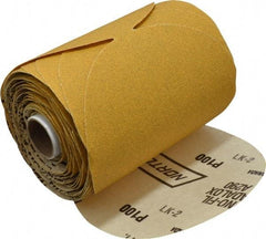 Norton - 5" Diam, 100 Grit Aluminum Oxide Adhesive PSA Disc - Medium Grade, Gold, C Weighted Backing, Flexible - Americas Industrial Supply