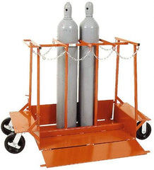 Made in USA - 1,500 Lb Capacity 42" OAH Cylinder Truck - Push Handle, Steel - Americas Industrial Supply