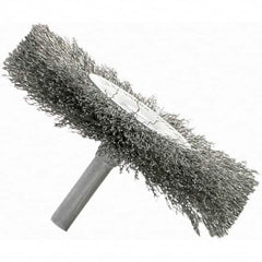 Brush Research Mfg. - 1-1/2" OD, Crimped Carbon Wheel Brush - 1/4" Face Width, 1/4" Trim Length, 25,000 RPM - Americas Industrial Supply