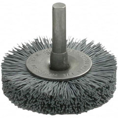 Brush Research Mfg. - 3" OD, Straight Filament Abrasive Nylon Wheel Brush - 3/8" Face Width, 13/16" Trim Length, 25,000 RPM - Americas Industrial Supply