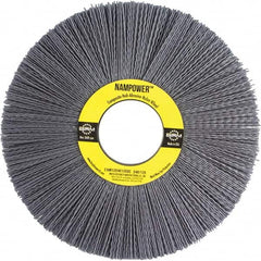 Brush Research Mfg. - 8" OD, 2" Arbor Hole, Crimped Abrasive Nylon Wheel Brush - 1/2" Face Width, 2-1/2" Trim Length, 3,600 RPM - Americas Industrial Supply