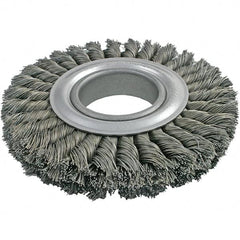 Brush Research Mfg. - 10" OD, 2" Arbor Hole, Crimped Carbon Wheel Brush - 1-3/8" Face Width, 2-1/4" Trim Length, 4,500 RPM - Americas Industrial Supply