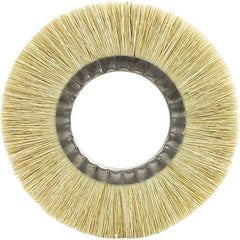 Brush Research Mfg. - 8" OD, 2" Arbor Hole, Crimped Carbon Wheel Brush - 1-1/8" Face Width, 1-3/4" Trim Length, 6,000 RPM - Americas Industrial Supply