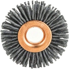 Brush Research Mfg. - 4" OD, 1/2" Arbor Hole, Crimped Abrasive Nylon Wheel Brush - 3/4" Face Width, 1-7/16" Trim Length, 20,000 RPM - Americas Industrial Supply