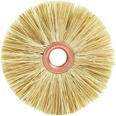 Brush Research Mfg. - 2" OD, 1/2" Arbor Hole, Crimped Tampico Wheel Brush - 3/8" Face Width, 9/16" Trim Length, 20,000 RPM - Americas Industrial Supply