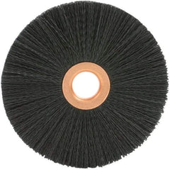 Brush Research Mfg. - 1-3/4" OD, 1/4" Arbor Hole, Crimped 6-12 Nylon Wheel Brush - 1/4" Face Width, 5/8" Trim Length, 20,000 RPM - Americas Industrial Supply