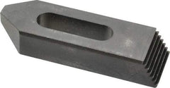 Jergens - 1/2" Stud, Low Carbon Steel, Plain Strap Clamp - 1-1/4" Travel, 4" OAL x 1-1/4" Wide x 3/4" High, Black Oxide Finish, Tapered Nose - Americas Industrial Supply